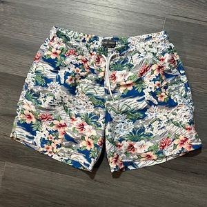 Slate & Stone Tropical Print Swim Shorts